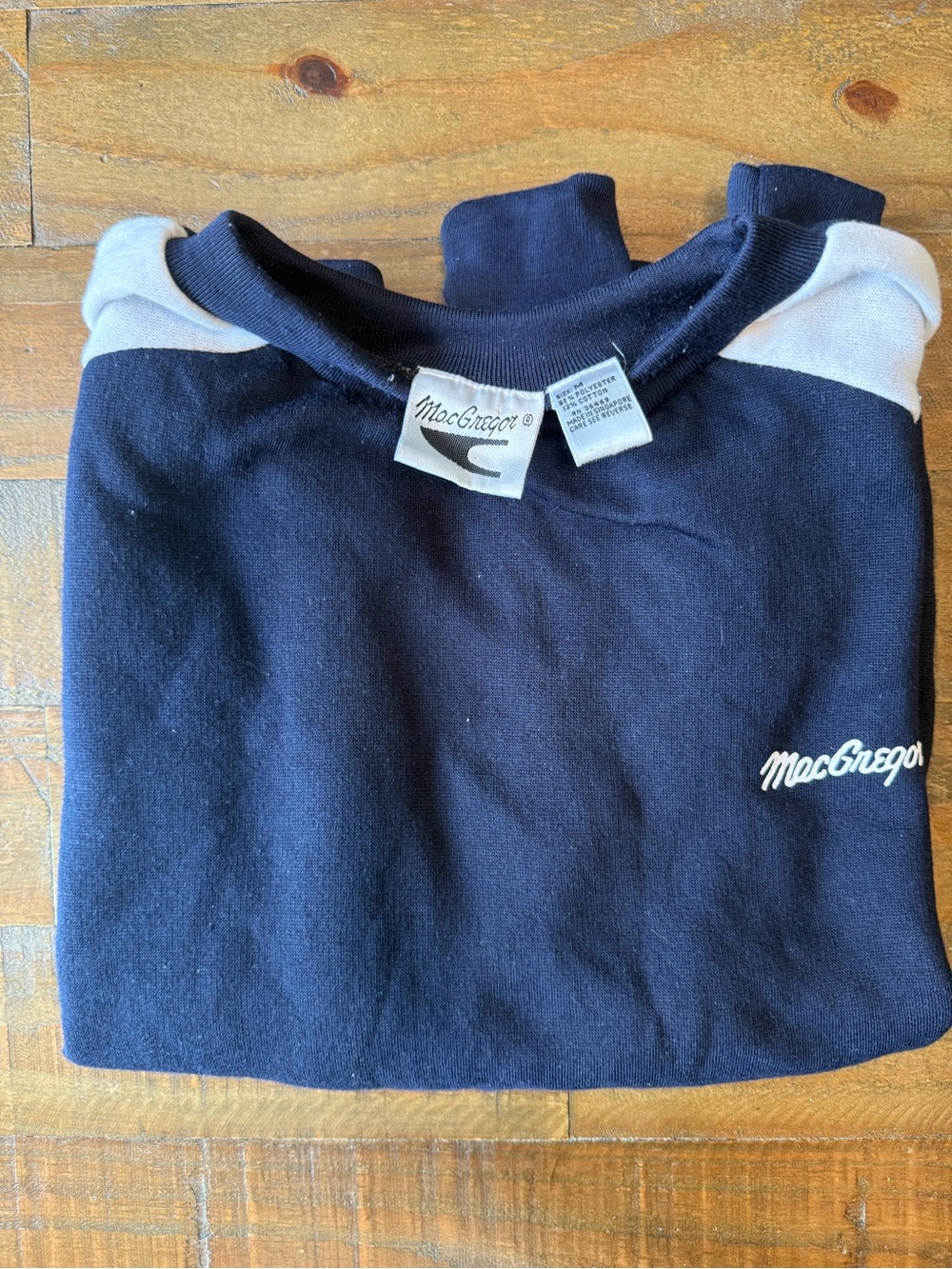McGregor Navy and White Men’s Crewneck Sweatshirt with Logo